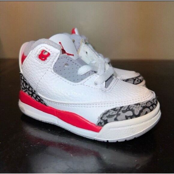Nike Air Jordan 3 Retro Fire Red White DM0968-160 Toddler Baby Boys Size 5C
